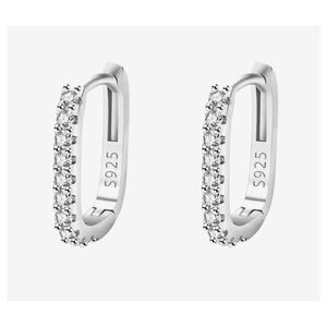 925 STERLING SILVER ZIRCON HOOP EARRING